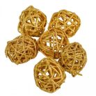 Vesszőlabda - Arany&glitter - 3 cm - 15 db/csomag