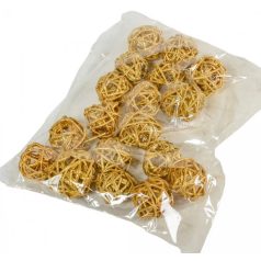 Vesszőlabda - Arany&glitter - 3 cm - 15 db/csomag