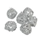 Vesszőlabda - Ezüst&glitter - 3 cm - 23 db/csomag