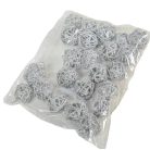 Vesszőlabda - Ezüst&glitter - 3 cm - 23 db/csomag