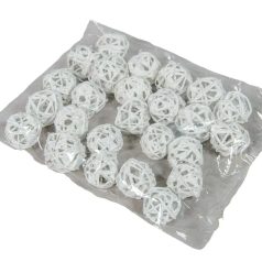 Rattan golyó - Fehér - 3 cm - 20 db/ csomag 