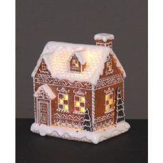 Világító mézeskalács házikó - 16 cm