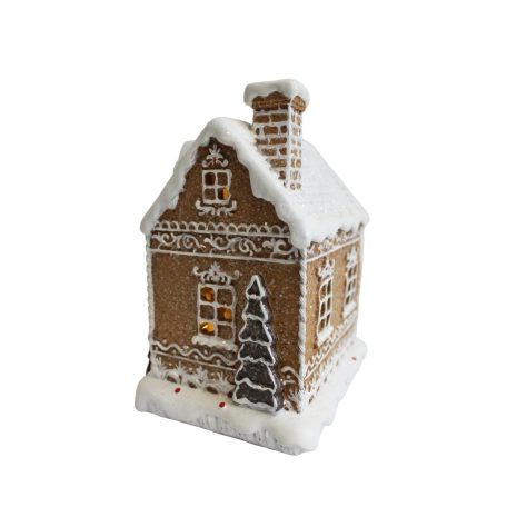 Világító mézeskalács házikó - 16 cm