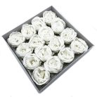 Szappanvirág - Peonia - Fehér - 6,8x6,8x4,4 cm - 16 db /doboz