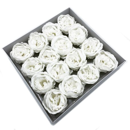 Szappanvirág - Peonia - Fehér - 6,8x6,8x4,4 cm - 16 db /doboz