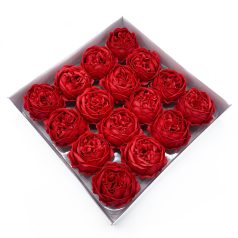   Szappanvirág - Peonia - Piros - 6,8x6,8x4,4 cm - 16 db /doboz