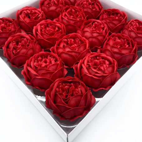 Szappanvirág - Peonia - Piros - 6,8x6,8x4,4 cm - 16 db /doboz