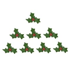   Magyal levél bogyóval, öntapadós - 3,5x2,5 cm - 8 db/csomag