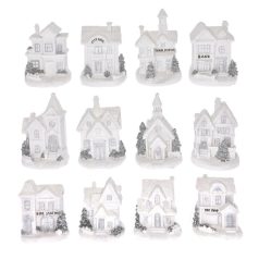 Házikó téli LED-es, elemes 1. - 4 féle - 7x6x10 cm 