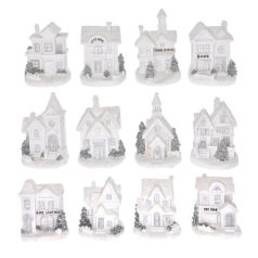 Házikó téli LED-es, elemes 3. - 4 féle - 7x6x10 cm 