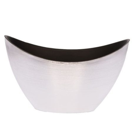 Csónak alakú kaspó - Ezüst - 20x9x11,5 cm