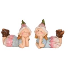 Gyerek virág sapkában - 2 féle - 7,5x13,5x11 cm 