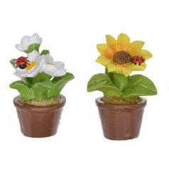 Virág cserépben - 3,6x3,1x5,2 cm - 2 db/csomag - Raktáron