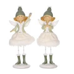 Gyermek angyal szárnnyal, glittteres - 20 cm