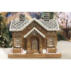 Karácsonyi kivilágított mézeskalács házikó - 24 cm  