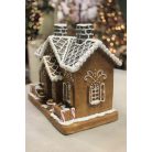 Karácsonyi kivilágított mézeskalács házikó - 24 cm  