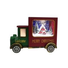   Karácsony kamion világító, havazó, zenélő, elektromos - 30x15,5x22 cm