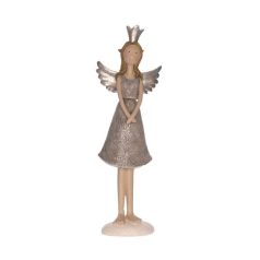 Angyal figura koronával - 8,5x6x26,5 cm