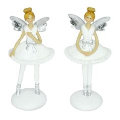 Angyal balerina álló, glitteres - 6x5x14 cm
