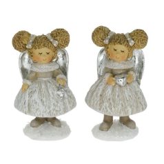   Angyal lány szívvel, csillaggal álló - 2 féle - 5x4x9 cm