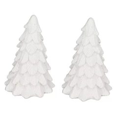 Fenyőfa dekor - Fehér - 5,5cm - 2db-os szett