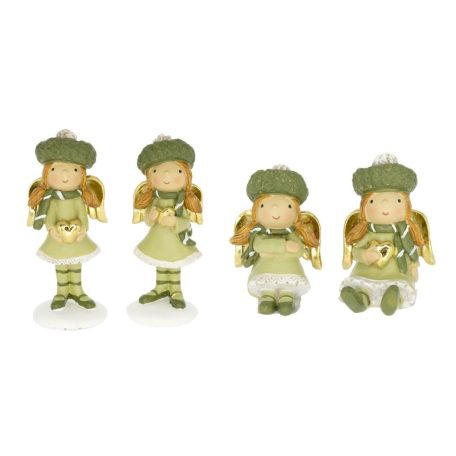 Angyal szívvel ülő - 2 féle - 4,2x4x6,5 cm 