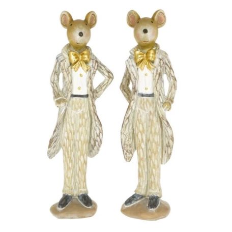 Egér ruhában, nyakkendővel - 2 féle - 14x4x3 cm 