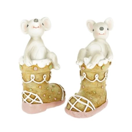 Egér mézeskalács csizmában - 2 féle - 9,5x5,5x3,5 cm  