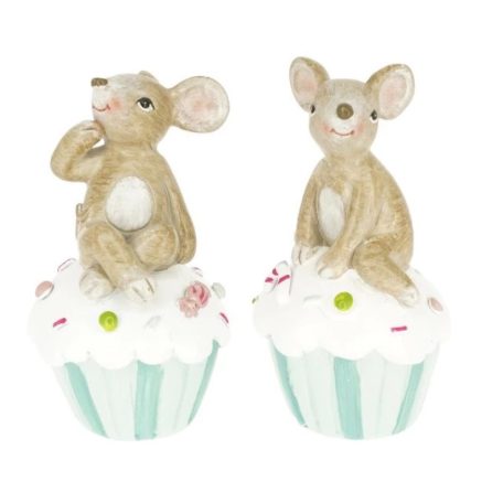 Egér muffinon ülő - 2 féle - 9x4,5x4,5 cm 