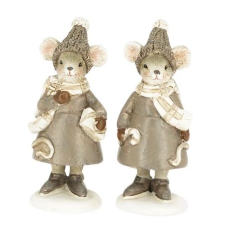 Egér sapkában, cukorbottal, csomaggal - 2 féle - 8,2x3,2x3 cm 