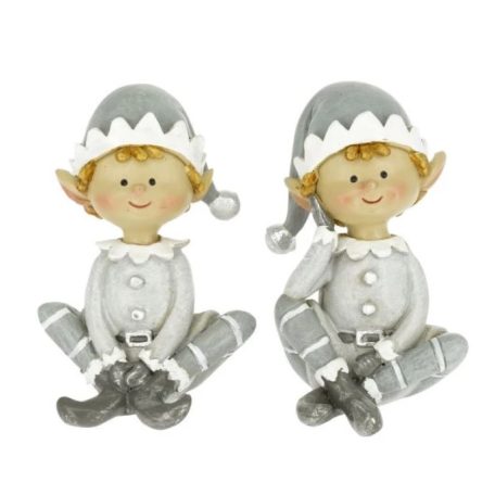 Manó fiú, lány sapkában ülő - 2 féle - 5x4x7,5 cm 