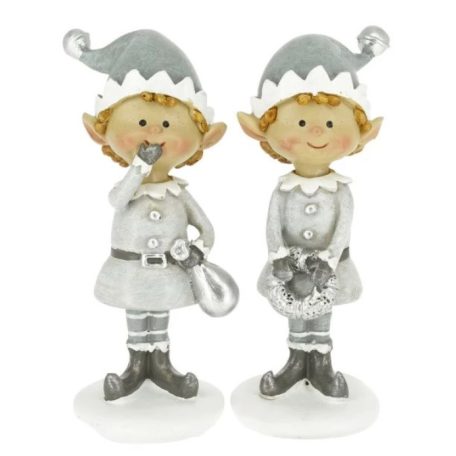 Manó fiú, lány koszorúval, csomaggal álló - 2 féle - 10x4x4 cm 