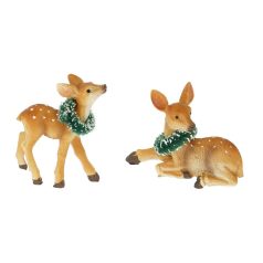 Őz koszorúval fekvő, álló -  8x3,3x6,5 cm,  7x2,7x9 cm