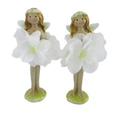   Tündér sziromruhában, virágkoszorúval - 2 féle- 7x6x11,5 cm 