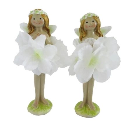 Tündér sziromruhában, virágkoszorúval - 2 féle- 7x6x11,5 cm 