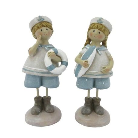 Gyerek fiú, lány, matrózruhában mentőövvel - 5x4x12,5 cm