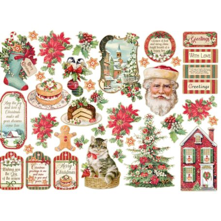 Stamperia kivágott forma - Christmas Greetings - DFLDC-44