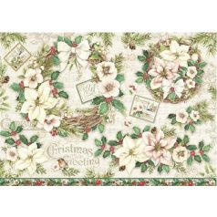   Stamperia rizspapír - Garland and Flowers - 48x33 cm - DFS-414