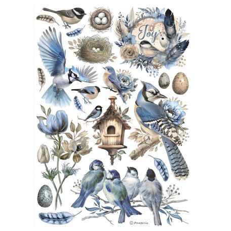 Stamperia rizspapir - A4 - Birds - DFSA-41003