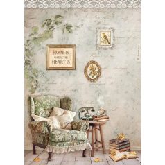 Stamperia rizspapír - A4 - Golden Harmony chair - DFSA-4945