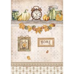   Stamperia rizspapír - A4 - Golden Harmony clock and pumpkins - DFSA-4946