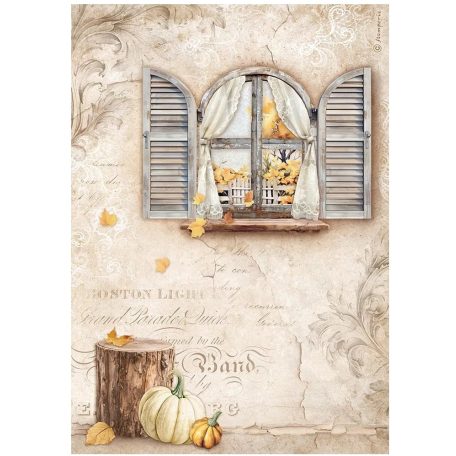 Stamperia rizspapír - A4 - Golden Harmony window - DFSA-4949