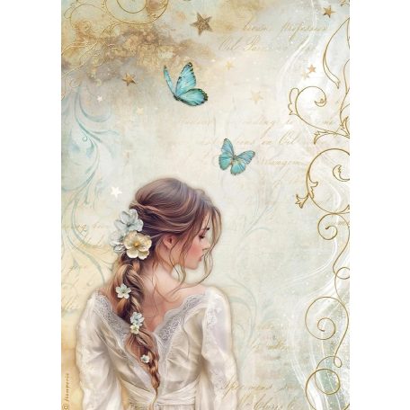 Stamperia rizspapir - A4 - Masquerade flowers corner - DFSA-4985