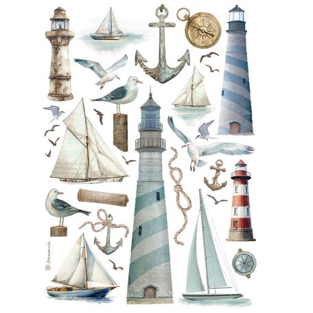 Stamperia rizspapir - A4 - Lighthouse - DFSA-4997