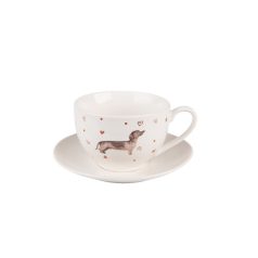 Clayre & Eef - Porcelán bögre - Dachshund Love - 200 ml