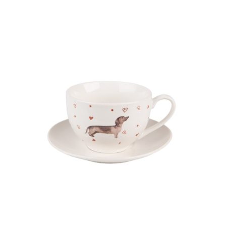 Clayre & Eef - Porcelán bögre - Dachshund Love - 200 ml