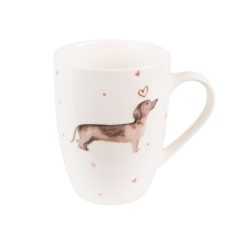 Clayre & Eef - Porcelán bögre - Dachshund Love - 300 ml