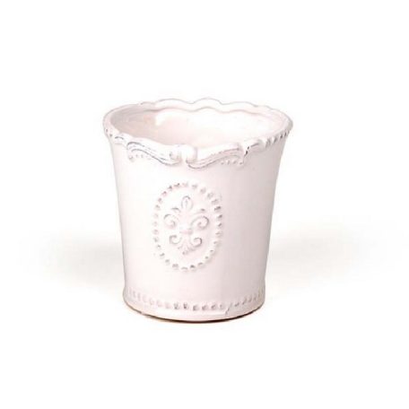 Bourbon kerámia kaspó - Fehér - 12,5x11 cm 