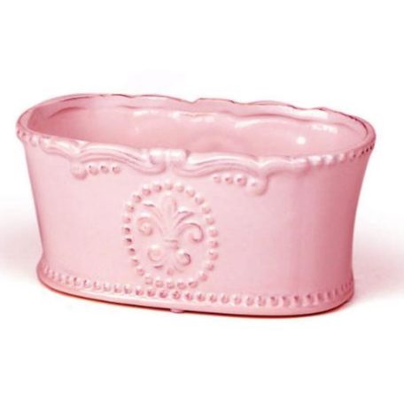 Bourbon kerámia kaspó ovális - Rózsaszín - 24 cm