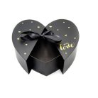 Szív alakú doboz - fekete - 33x31x11cm